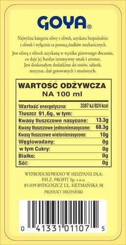 Goya Oliwa z Oliwek Extra Virgin 500ml na Arena.pl