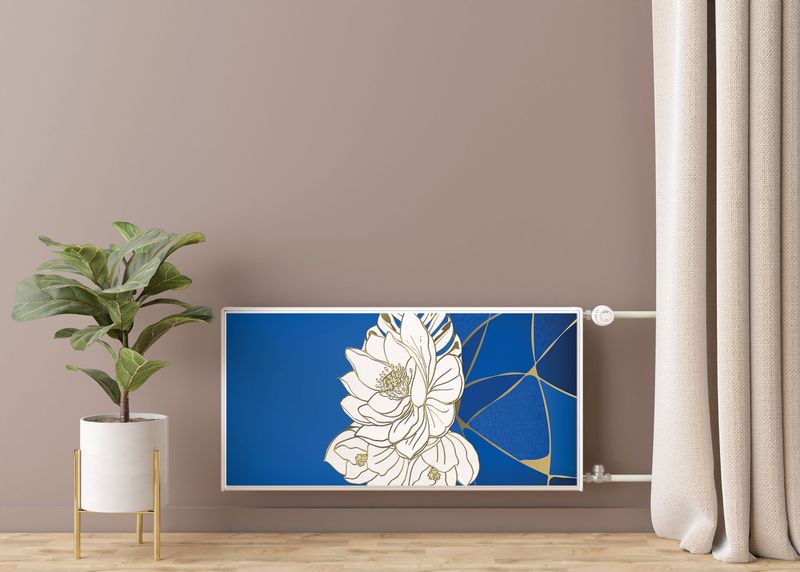 Osłona MAGNETYCZNA Grzejnika Kwiat Lotosu Line Art 120cm x 60cm zdjęcie 7