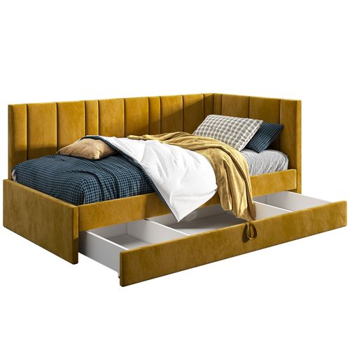 Łóżko młodzieżowe 100x200 Supreme Luka, Czarny, Szuflada na Arena.pl