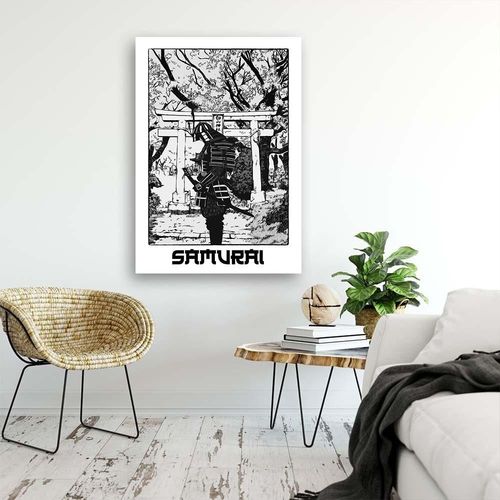 Deco Panel, Czarno - biały samuraj 40x60 na Arena.pl
