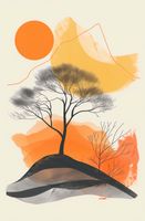 Plakat 56,6x86,4cm Drzewo Na Przestrzeni