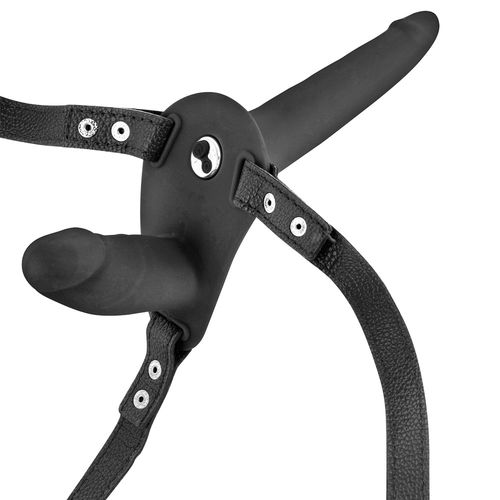 Vibrating Strap-on With Double Dildo Black na Arena.pl