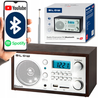 RADIO BUDOWLANE BLUETOOTH PRZENOŚNE RETRO LCD ZEGAR BUDZIK ANTENA FM USB SD