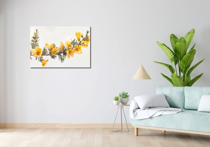 Obraz 90x60cm Żółte Kwiaty zdjęcie 2