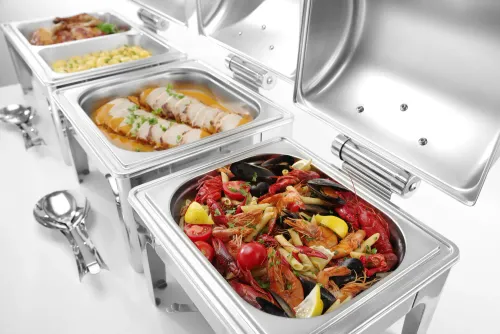 Podgrzewacz do potraw na pastę świeczki stal polerowana GN 1/1 na Arena.pl