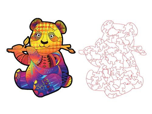 Puzzle Drewniane dla dzieci i dorosłych Panda w pudełku drewnianym na Arena.pl