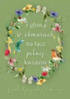 Z Głową W Chmurach Na Łące Pełnej Kwiatów