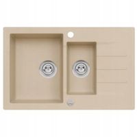 Zlewozmywak granitowy 1,5-komorowy z ociekaczem WESTA 120 Beż 20