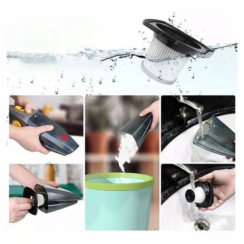 MOCNY ODKURZACZ SAMOCHODOWY RĘCZNY Z FUNKCJĄ PRANIA ZASYSA WODĘ 9.5KPA 120W na Arena.pl