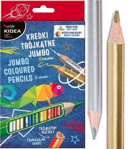 kredki trójkatne grube 12 kol kidea 4160 na Arena.pl