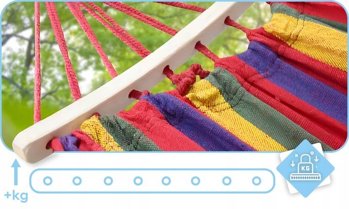 HAMAK OGRODOWY 2 OSOBOWY HUŚTAWKA XXL MOCNY WZMOCNIONY PAŁĄK DUŻY + TORBA zdjęcie 9