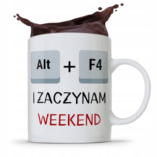 Kubek Informatyka Programisty Alt + F4 I Weekend Z Nadrukiem Ze Zdjęciem zdjęcie 1
