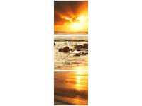 30 90CM OBRAZ 3 ELEM WSCHÓD SŁOŃCA WZBURZONYM OCEANEM ŚCIENNY PŁOTNO DRUK