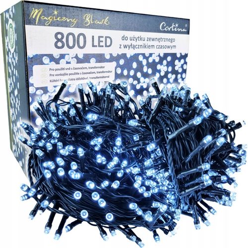 LAMPKI CHOINKOWE 800 LED TIMER ATEST ZEWNĘTRZNE NA CHOINKĘ CHOINKA BIAŁE na Arena.pl