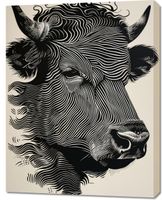 Obraz 70x90cm Byk w Świetlistych Barwach