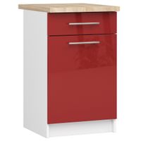 SZAFKA KUCHENNA OLIWIA 50 cm SZ1 + BLAT BIAŁA / CZERWONY POŁYSK