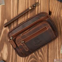 saszetka męska brązowa skórzana do ręki vintage paolo peruzzi t-130-hbr