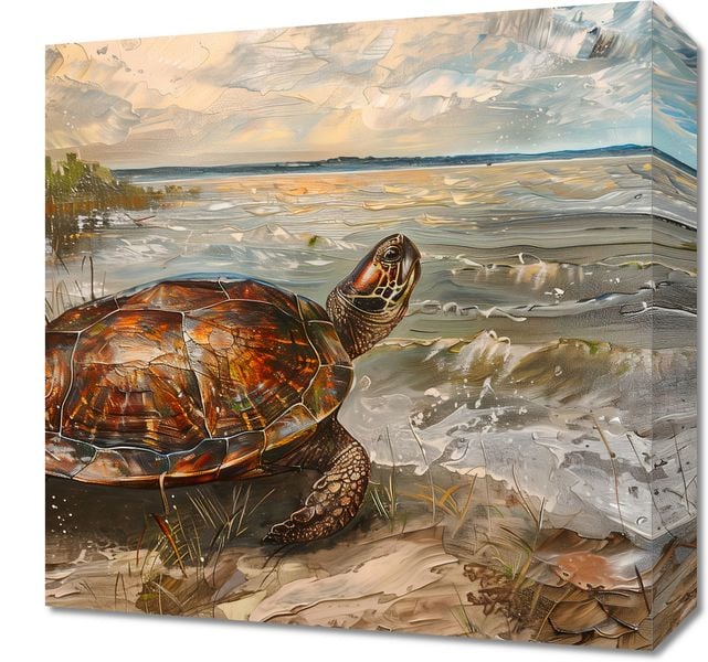 Obraz 40x40cm Nadmorski Żółw zdjęcie 1