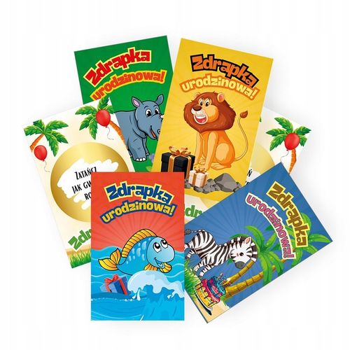 Zdrapki dla Dzieci z zadaniami Safari Urodzinowe aZD 25 sztuk na Arena.pl