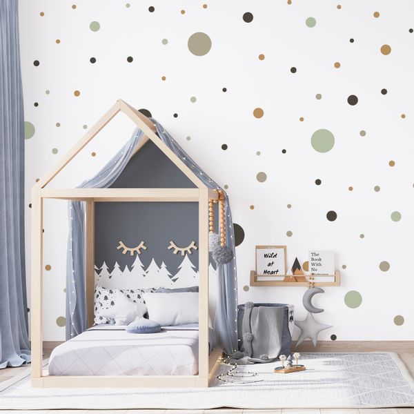 Naklejki Ścienne GROCHY Kropki Styl Boho Dla Dzieci 150 sztuk zdjęcie 3