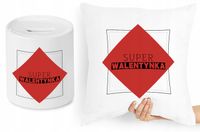 Na Walentynki Zestaw Poduszka + Skarbonka Prezent Z Nadrukiem Ze Zdjęciem