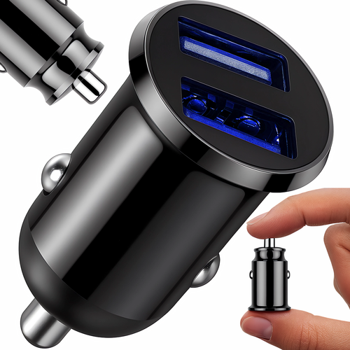Ładowarka samochodowa mini 2x USB szybkie ładowanie mocna 12-24V DC na Arena.pl
