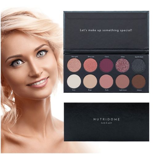 PALETKA CIENI DO POWIEK trwałe paleta CIENI matowe błyszczące NUTRIDOME na Arena.pl