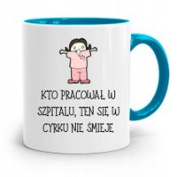 Kubek Błękitny Pielęgniarki Pracować W Szpitalu Z Nadrukiem Ze Zdjęciem