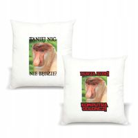 Poduszka z nadrukiem napis TANIEJ NIC NIE BĘDZIE