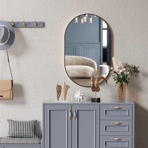 Lustro owalne 100x50cm czarna rama na Arena.pl