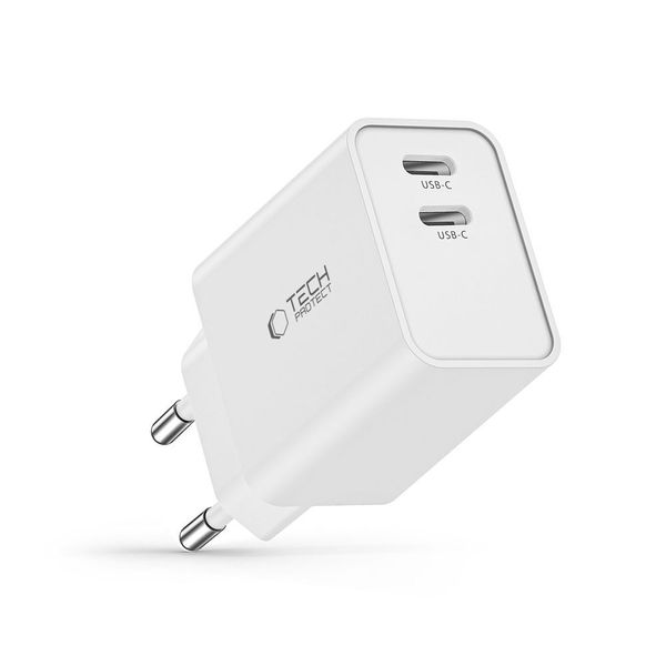 tech-protect c35w 2-port network charger pd35w white zdjęcie 2