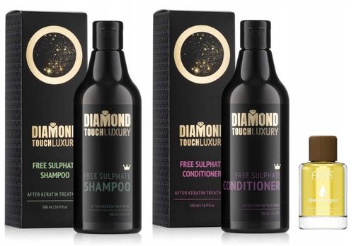 DIAMOND TOUCH szampon+odżywka po keratynie 2x500ml + olejek Felps 7ml na Arena.pl