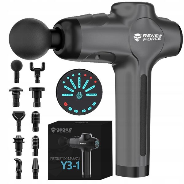 PISTOLET DO MASAŻU masażer do pleców ciała nóg karku stóp +10 KOŃCÓWEK 120W zdjęcie 1