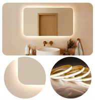LUSTRO LED 90x60 cm ZAOKRĄGLONE ROGI PODŚWIETLANE LEDOWE + COB 480 diod/m