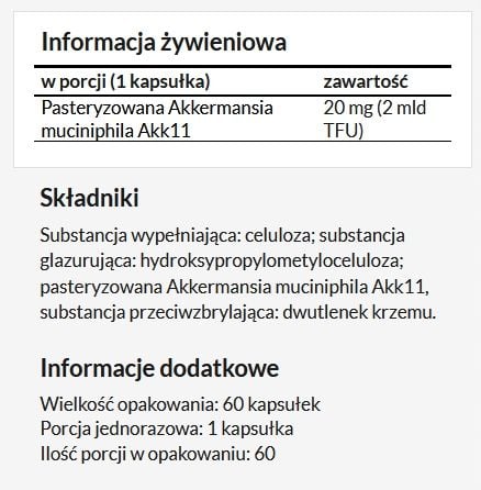 GUTHABITS Akkermansia muciniphila Akk11 60 kaps. postbiotyk na Arena.pl