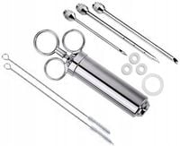 Strzykawka do PEKLOWANIA Natrysku Mięsa MARYNATĄ NASTRZYKIWARKA Stal 3 IGŁY