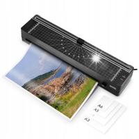 LAMINATOR A3 A4 Laminarka 80-125 mic 320mm 5x Folia Szybka Trymer Czarna