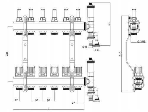 ROZDZIELACZ OGRZEWANIA PODŁOGOWEGO PODŁOGÓWKI 10 OBWODÓW SEKCJI MOSIĘŻNY na Arena.pl