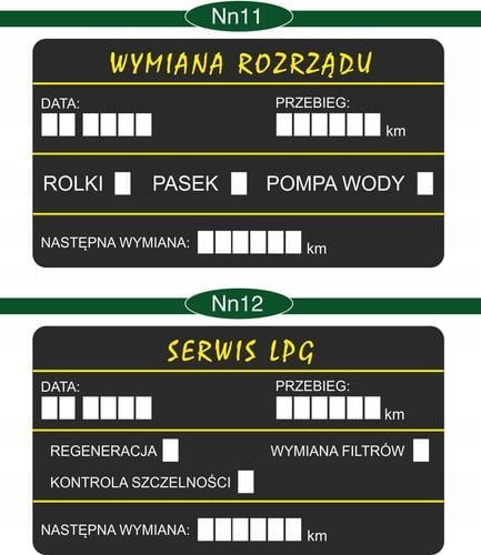 NAKLEJKI WYMIANA OLEJU ROZRZĄDU olejowe 200 szt na Arena.pl