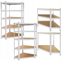 2x REGAŁ MAGAZYNOWY 180x90x40 cm metalowy NAROŻNY wciskany Z PÓŁKAMI 875kg
