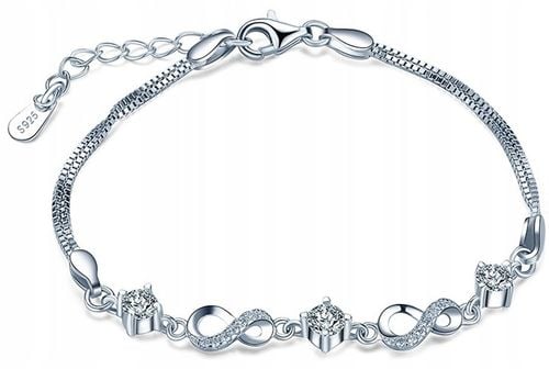 BRANSOLETKA DAMSKA SREBRNA NIESKOŃCZONOŚĆ BRANSOLETKA SREBRO PRÓBA 925 na Arena.pl