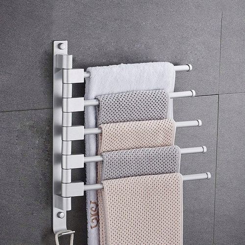 WIESZAK NA RĘCZNIKI ŁAZIENKOWY OBROTOWY SREBRNY HACZYK UCHWYT DO ŁAZIENKI na Arena.pl