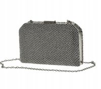 Torebka wizytowa puzderko wieczorowa na łańcuszku kryształki czarny Z8125