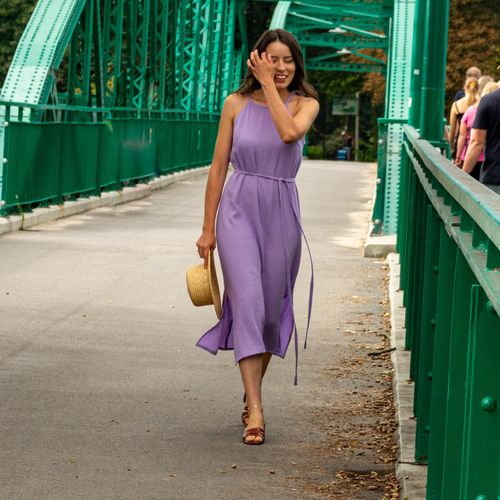 100% bawełna LAVENDER muślinowa sukienka, Boho na Arena.pl