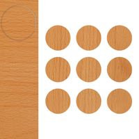 Samoprzylepne Zaślepki Meblowe Buk Ciemny fi 20 mm 9 sztuk ZM034