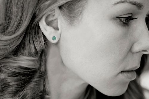 Srebrne kolczyki KDS4394 - Szmaragd na Arena.pl