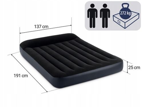 Materac Dmuchany Dwuosobowy Welurowy Łóżko Intex z Pompką MODEL 2024 na Arena.pl