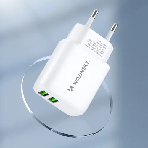 ładowarka sieciowa wozinsky cuwcw 2,4a 2 x usb-a - biała na Arena.pl
