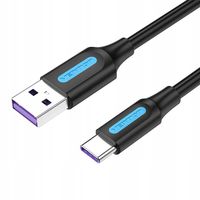 2 x Kabel USB Vention 5A 1m DO USB-C Szybkie Ładowanie Czarny