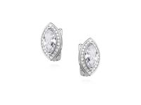 RODOWANE SREBRNE KOLCZYKI ŁEZKI BIAŁE CYRKONIE